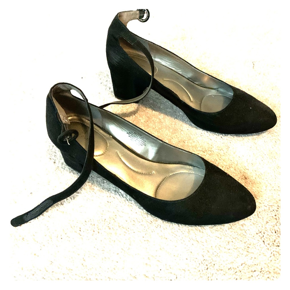 3 inch black suede heels